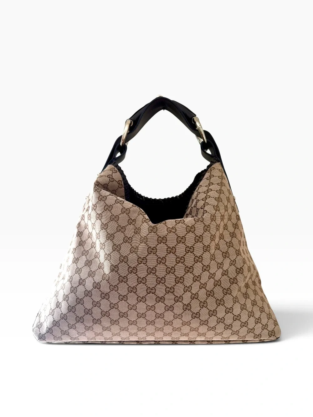 Gucci Large GG Canvas Horsebit Hobo Bag Tom Ford Era Y2K + Dust Bag vintage